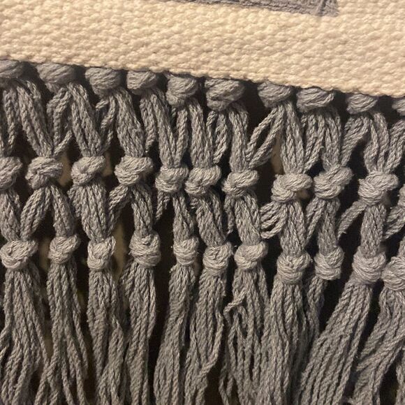 Beautiful Geometric Tapestry Turquoise Gray Bohemian  Wall Hanging - Picture 3 of 6